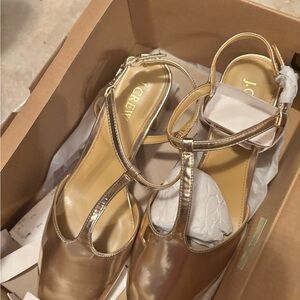 J. Crew Metallic Gold Heels